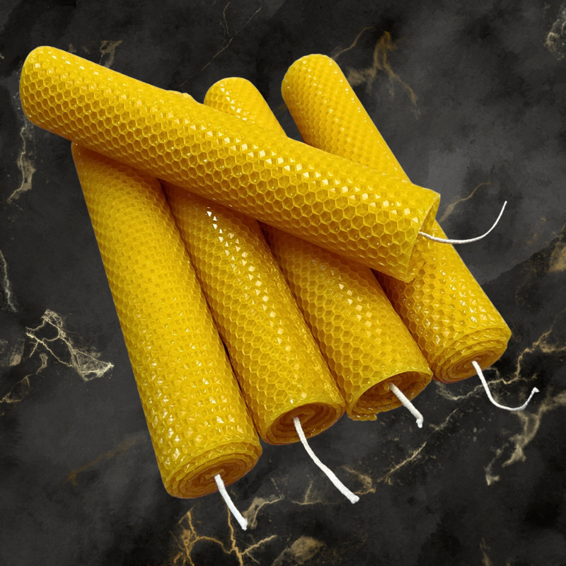 Gold Honeycomb Candle Sticks - Long 5pcs