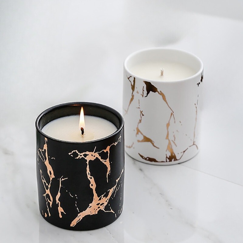 Gold Vein Pink Marble - Scented Candle