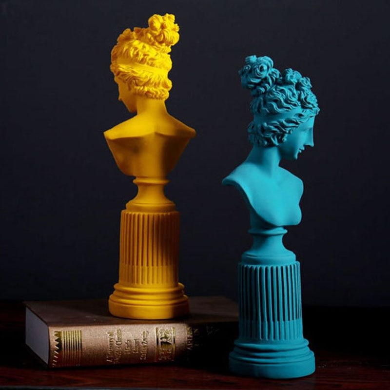 Aphrodite Pedestal Sculpture - Goldenrod