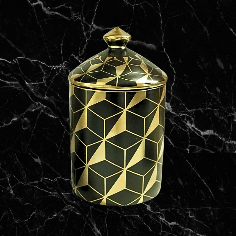 Nero Gold Foil Vessel - Geo Trio