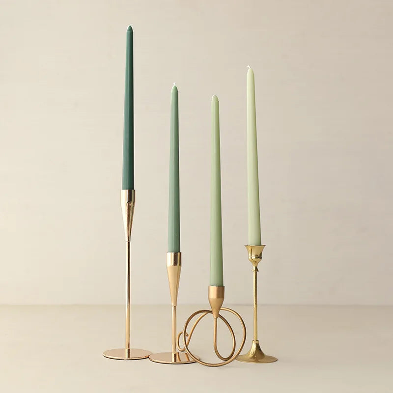 Classic Taper Candles - Set of Four - Powder Green