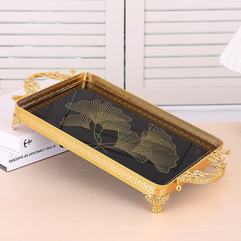 Greek Key Ginko Gilded Tray - Rectangle