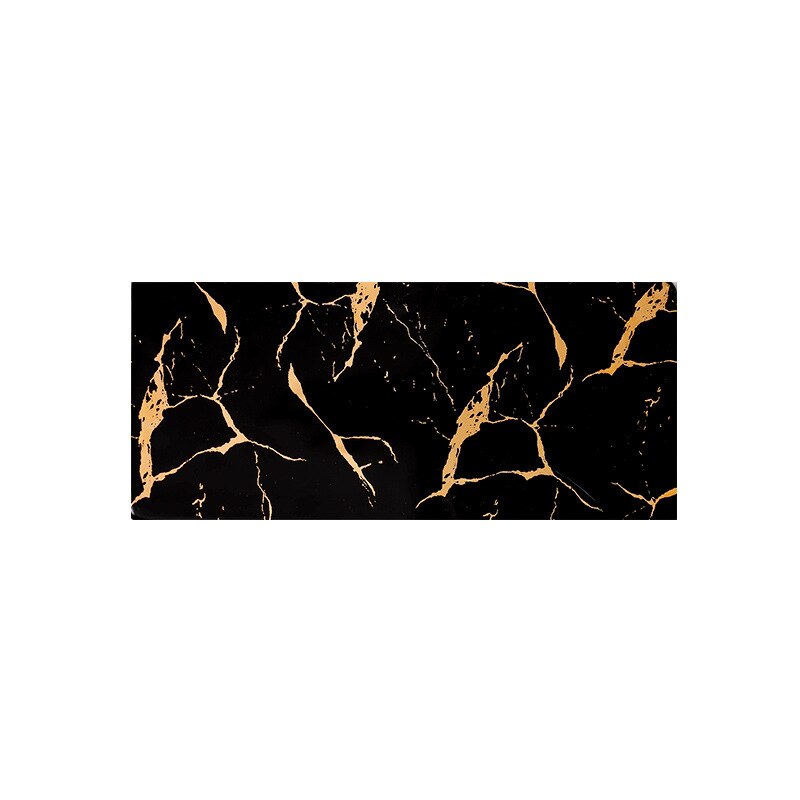 Gold Vein Candle Tray - Black - Round Small