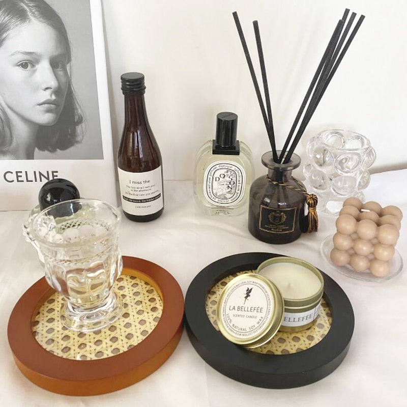 Rattan & Redwood Lacquer Tray