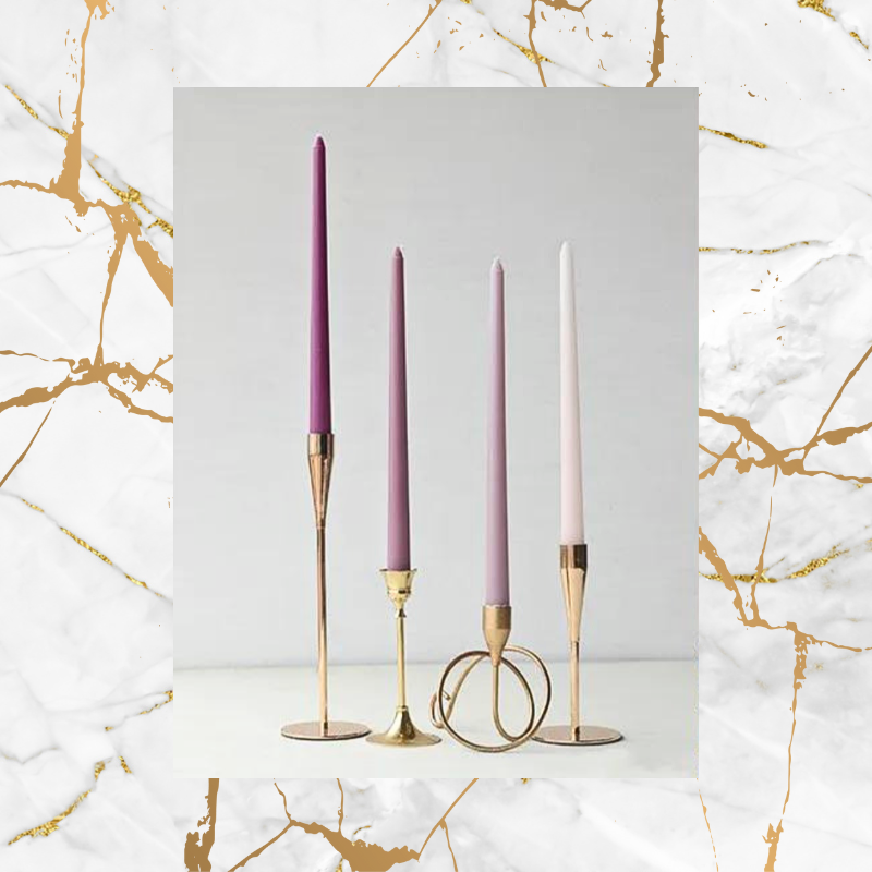 Classic Taper Candles - Set of Four - Dusty Mauve