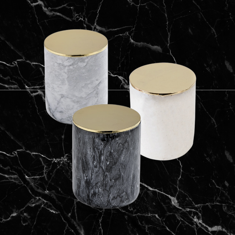 Marble Vessel - Smoke & Gold