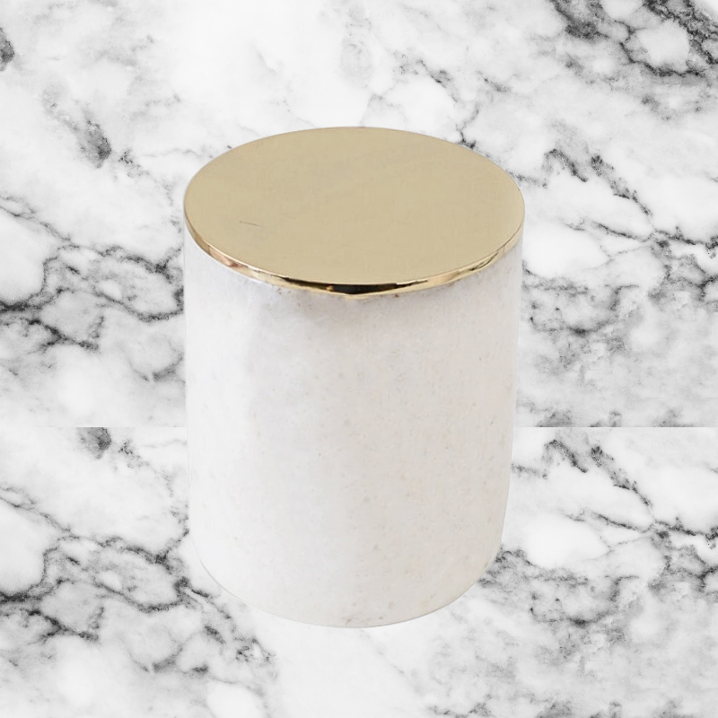 Marble Vessel - Ivory & Gold