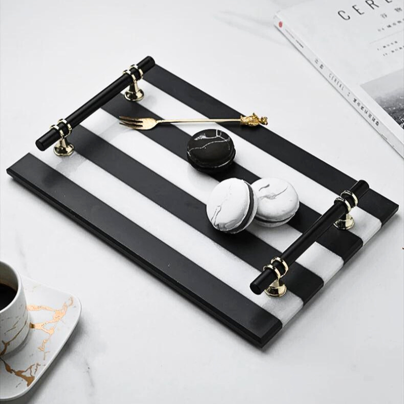 Black & White Stone - Demi Tray