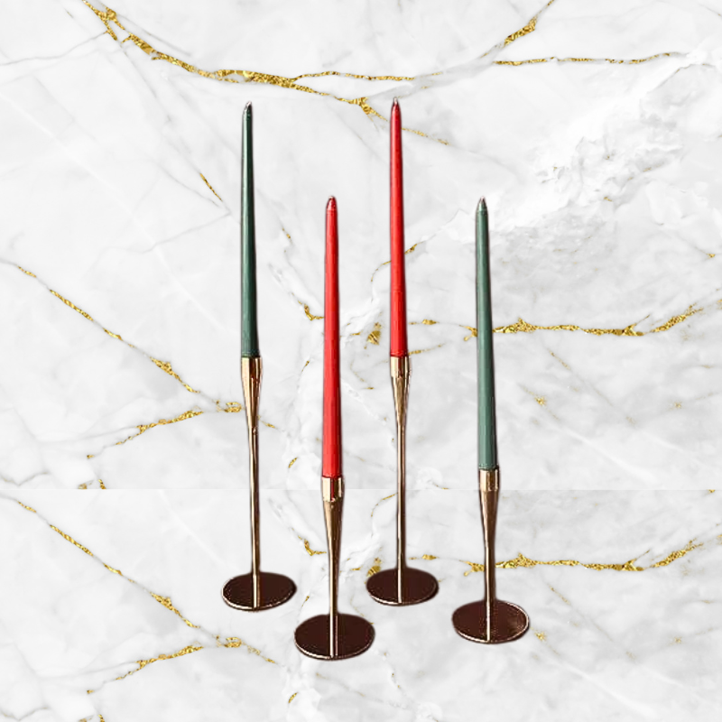 Classic Taper Candles - Set of Four - Winter Berry Red