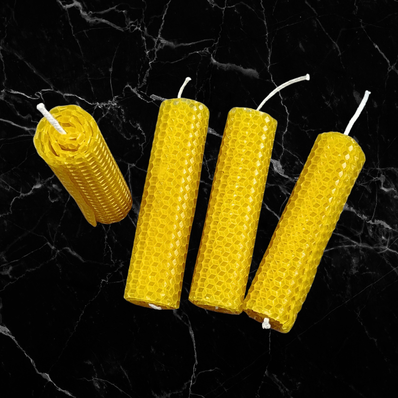 Gold Honeycomb Candle Sticks - Four Inch 5pcs