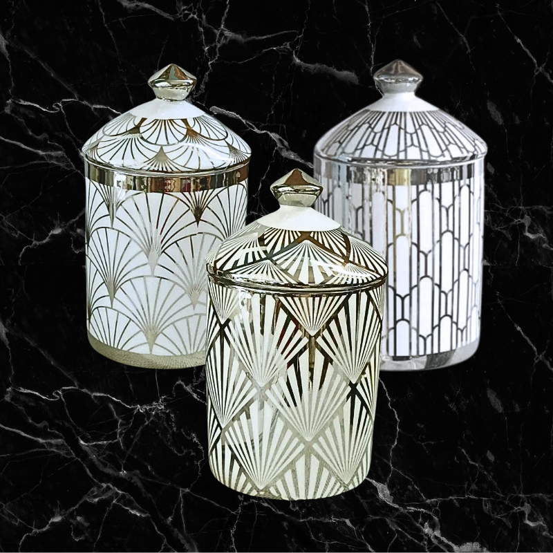 Bianco Silver Foil Vessel - Deco Fan