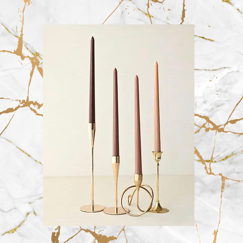 Classic Taper Candles - Set of Four - Walnut