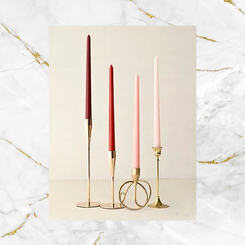 Classic Taper Candles - Set of Four - Mauve