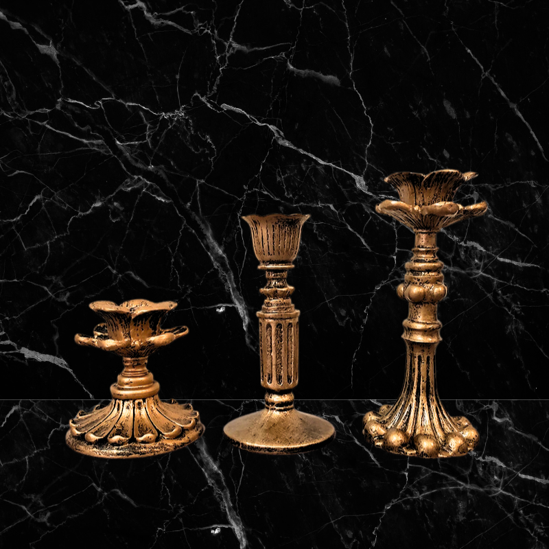 Gilded Renaissance Candle Holder - Medium