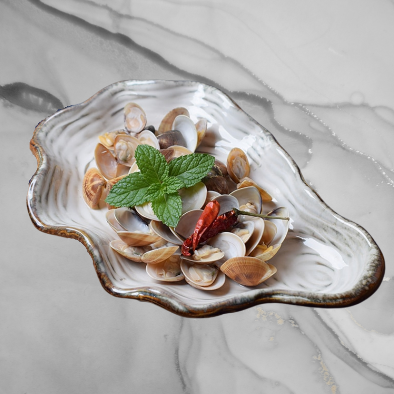 Grey Oyster Shell Plate
