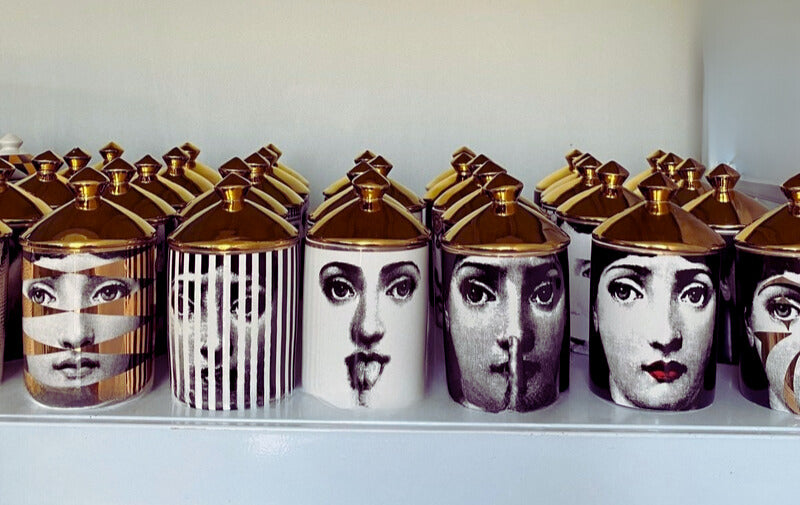 Italian Gold Pop Art Vessel - Red Rocker