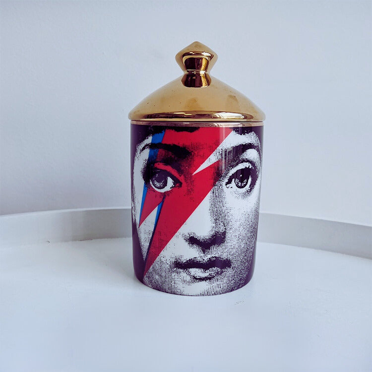 Italian Gold Pop Art Vessel - Red Rocker