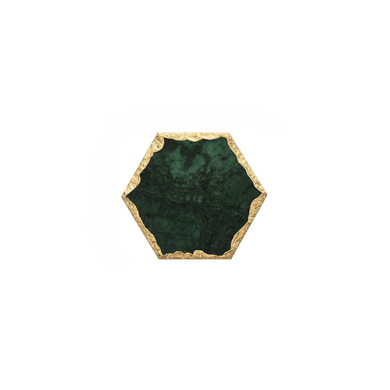 Marble & Gold Mood - Black Green Hexagonal - Small