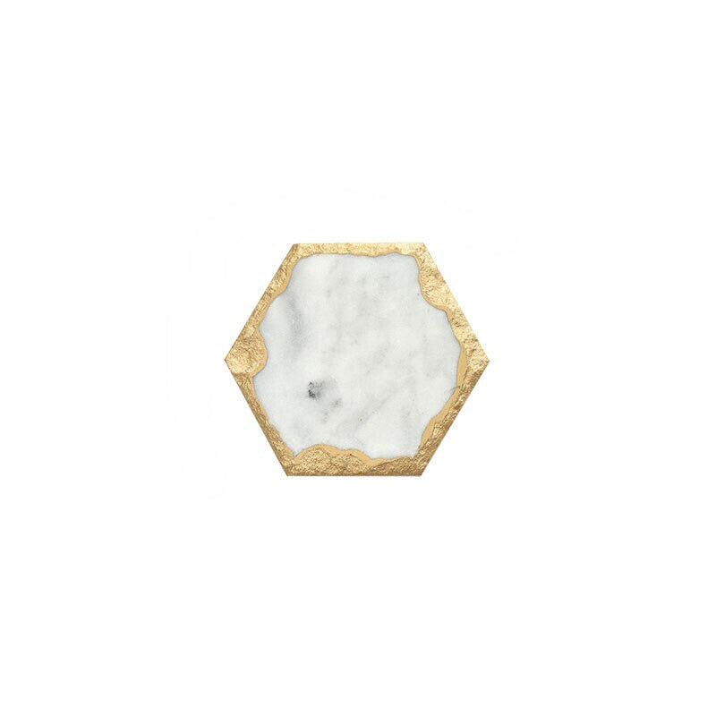 Marble & Gold Mood - White Hexagonal - Small