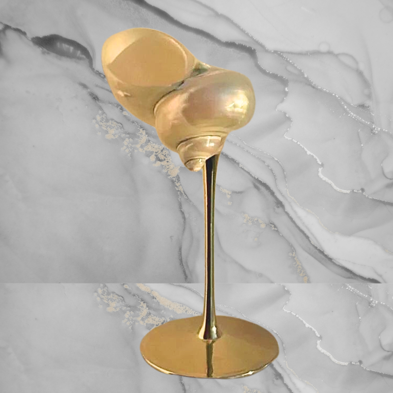 Mother Of Pearl Shell - Gold Pedestal
