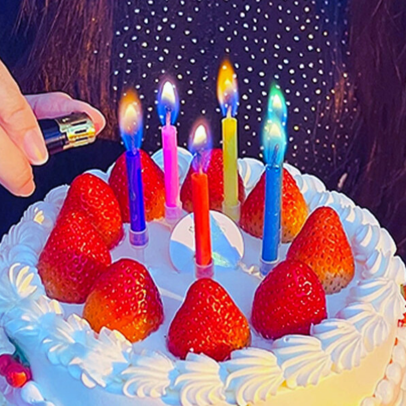 Rainbow Flames Candles