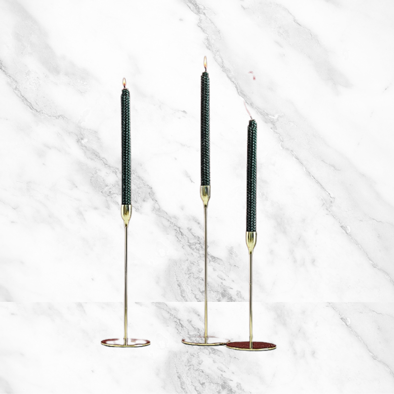Rolled Honeycomb Taper Candles - Snow White