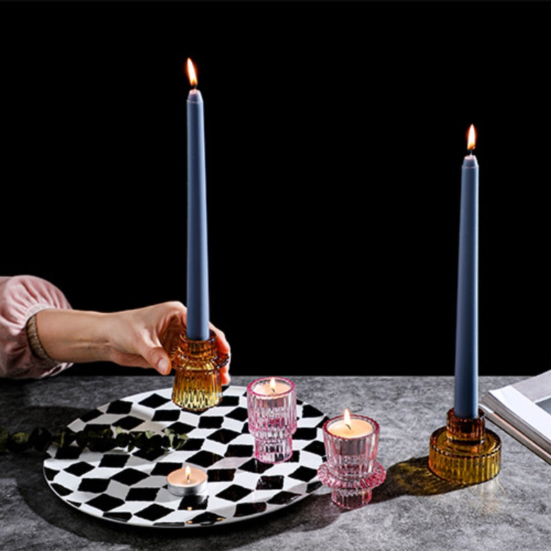 Amber Glass - Grand Candle Holder