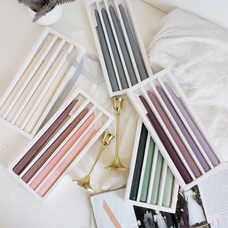 Ombre Taper Candles - Mauves 4pc