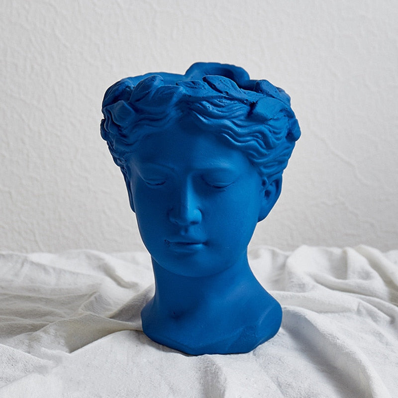 Greek Statue Vessel - Azure