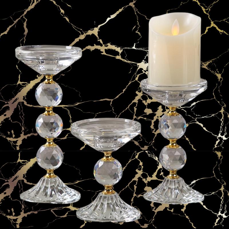 Crystal & Gold Candleholders