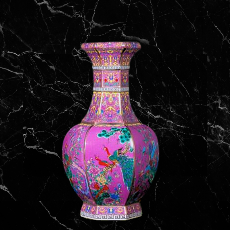 Exotic Birds Porcelain Vases