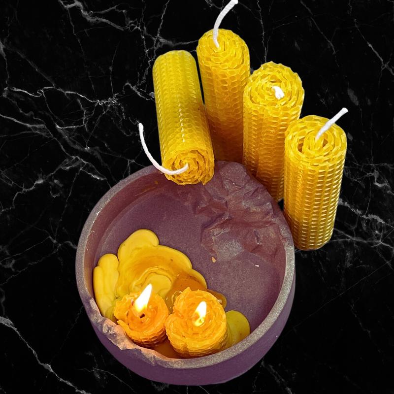 Gold Honeycomb Candle Sticks - Four Inch 10pcs