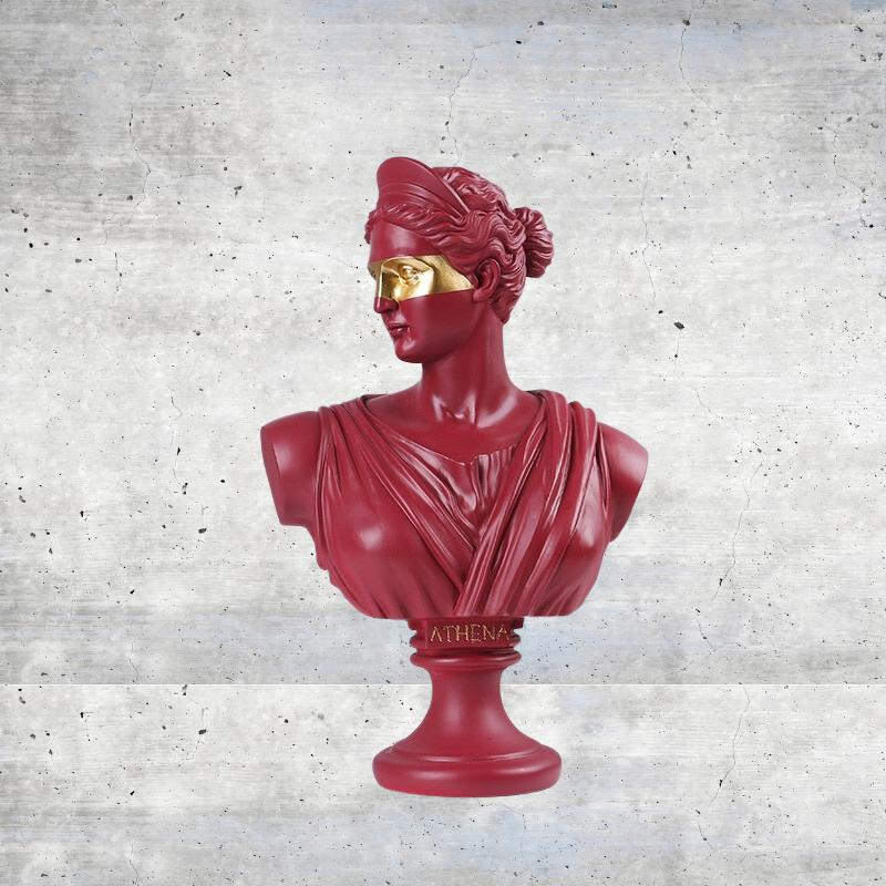 The Athena Sculpture -  Crimson & Gold