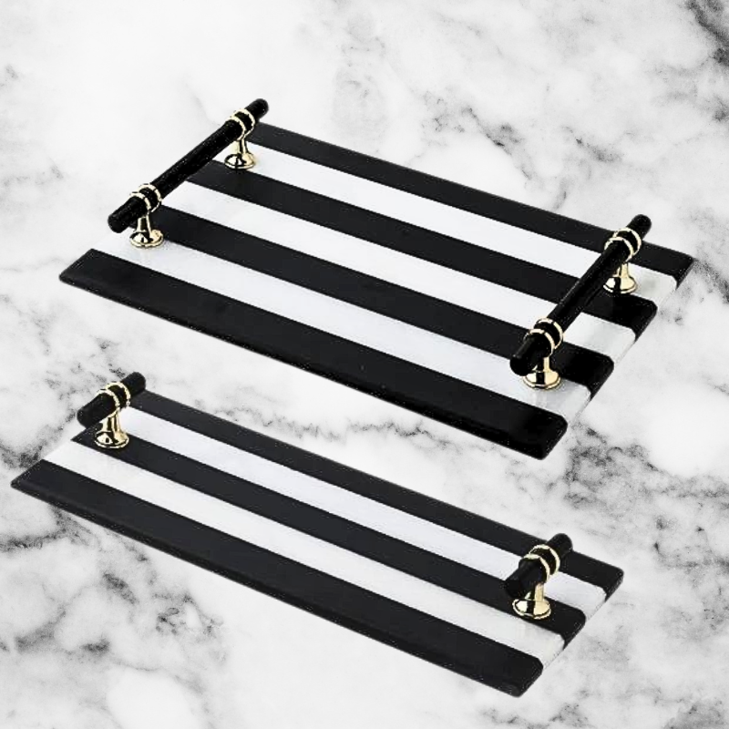 Black & White Stone Trays