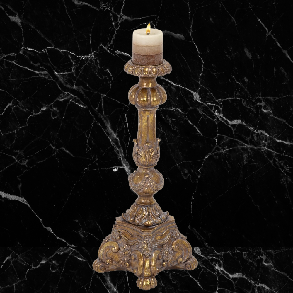 Towering Gilded Candleholder