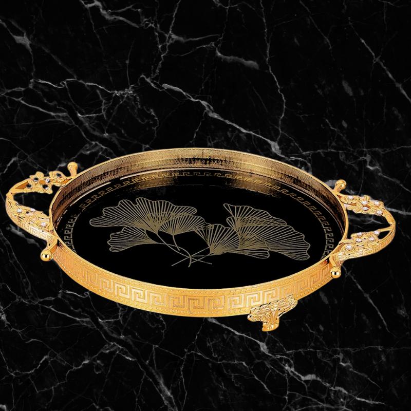 Greek Key Ginko Tray - Circular