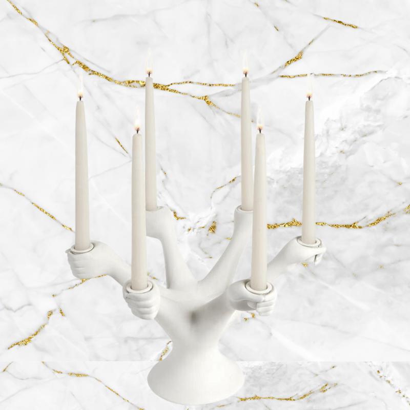 Light The Way Candelabra - Chalk White