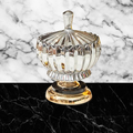 Black & Gold Footed Vessel  - Silver Lotus