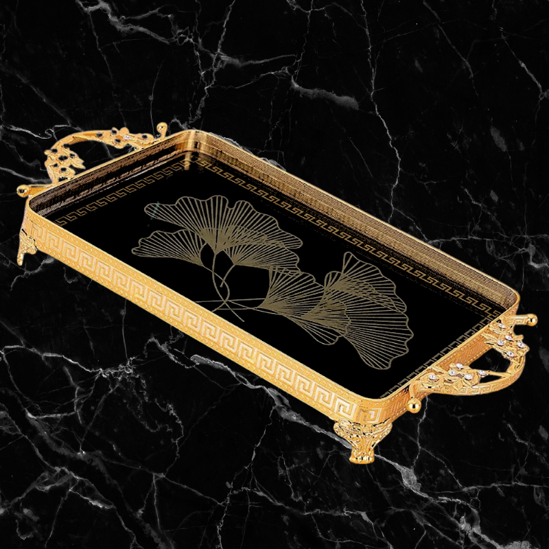 Greek Key Ginko Gilded Tray - Rectangle