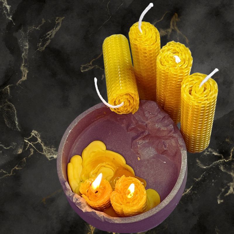 Gold Honeycomb Candle Sticks - Four Inch 10pcs