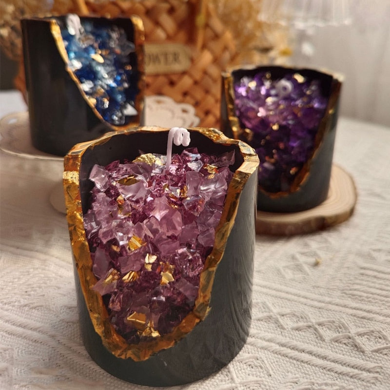Dripping Crystals - Rose Quartz & Pyrite Ore Candle
