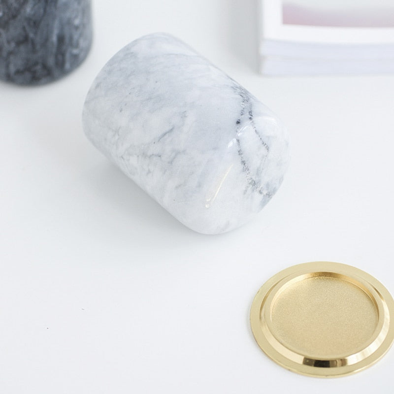 Marble Vessel - Smoke & Gold