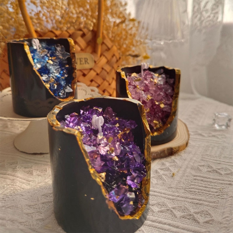 Dripping Crystals - Amethyst & Pyrite Ore Candle