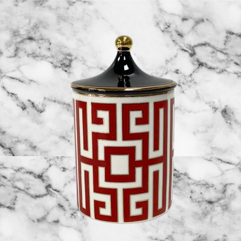 Geo Maze Vessel - Red & White