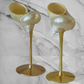 Speckled Conch Shell - Gold Pedestal