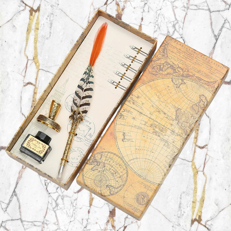 Quill Calligraphy Pen & Ink Set - Golden Sunrise