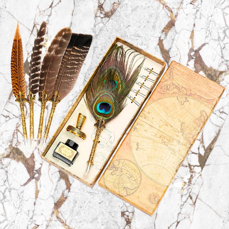 Quill Calligraphy Pen & Ink Set - Hawks Flight