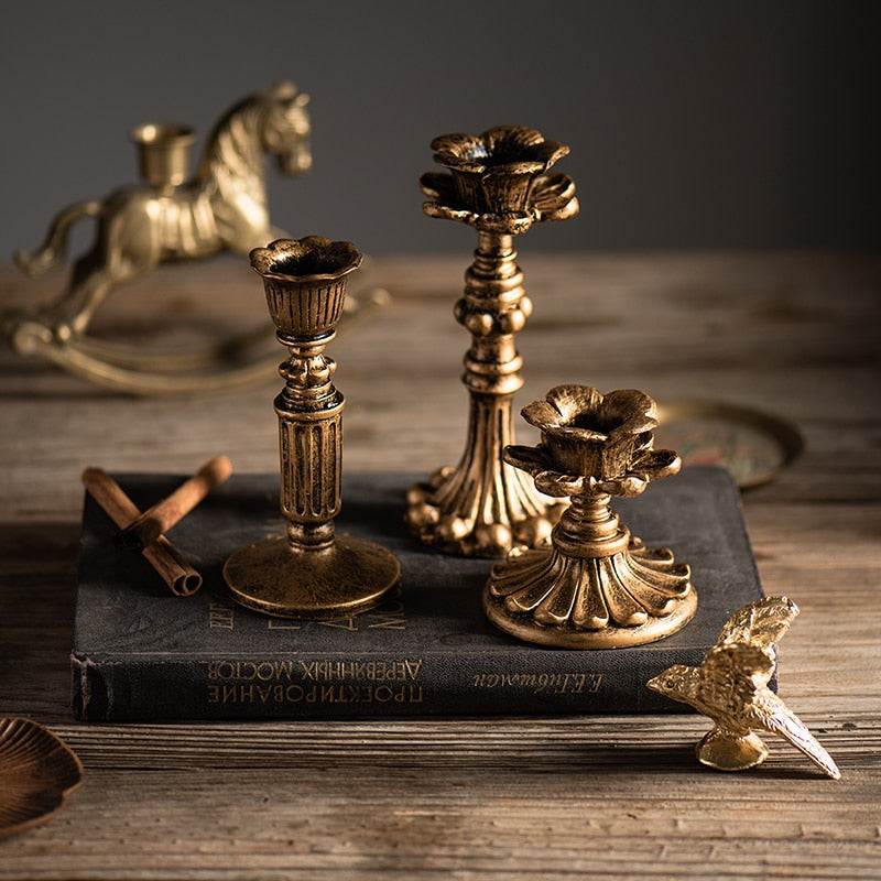 Gilded Renaissance Candle Holder - Medium