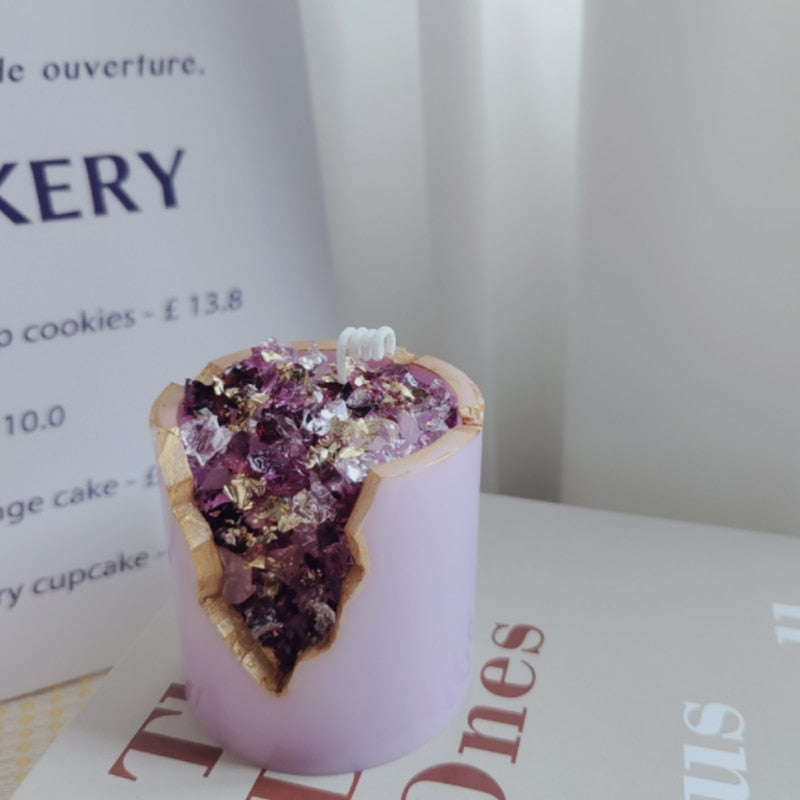 Dripping Crystals - Amethyst & Pyrite Ore Candle