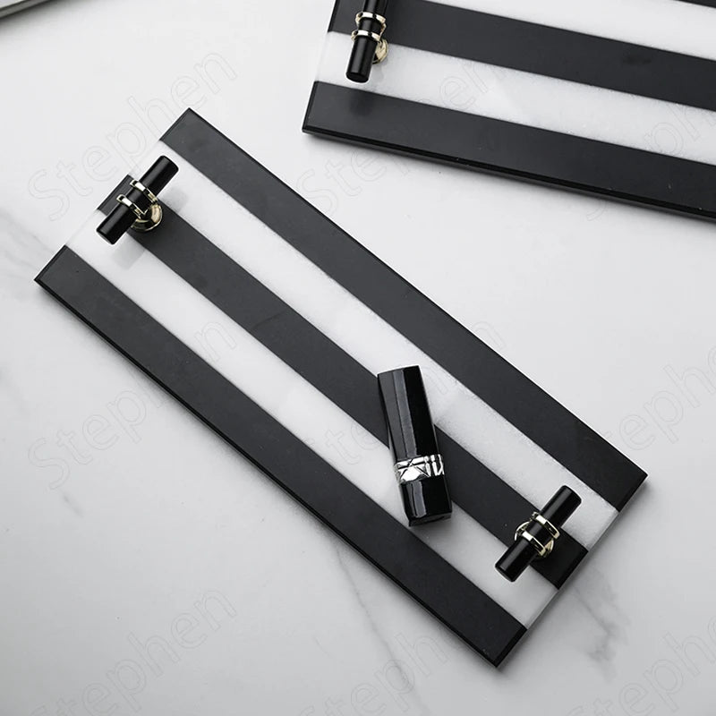 Black & White Stone - Demi Tray
